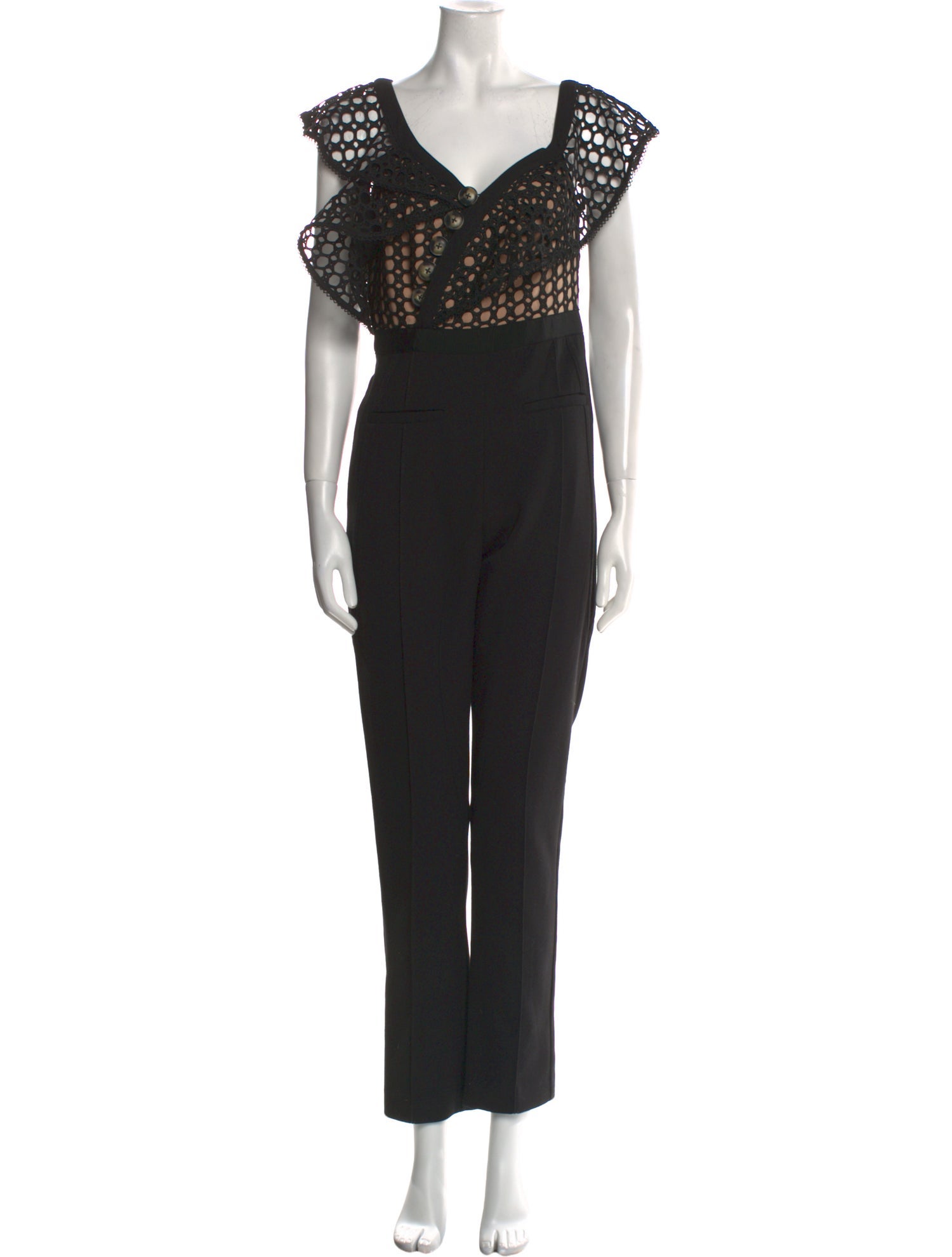 Self-Portrait V-Neck Jumpsuit