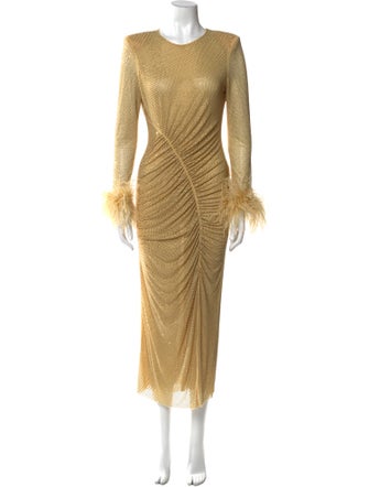 Self-Portrait Crew Neck Long Dress