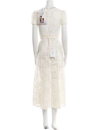 Self-Portrait Lace Pattern Midi Length Dress