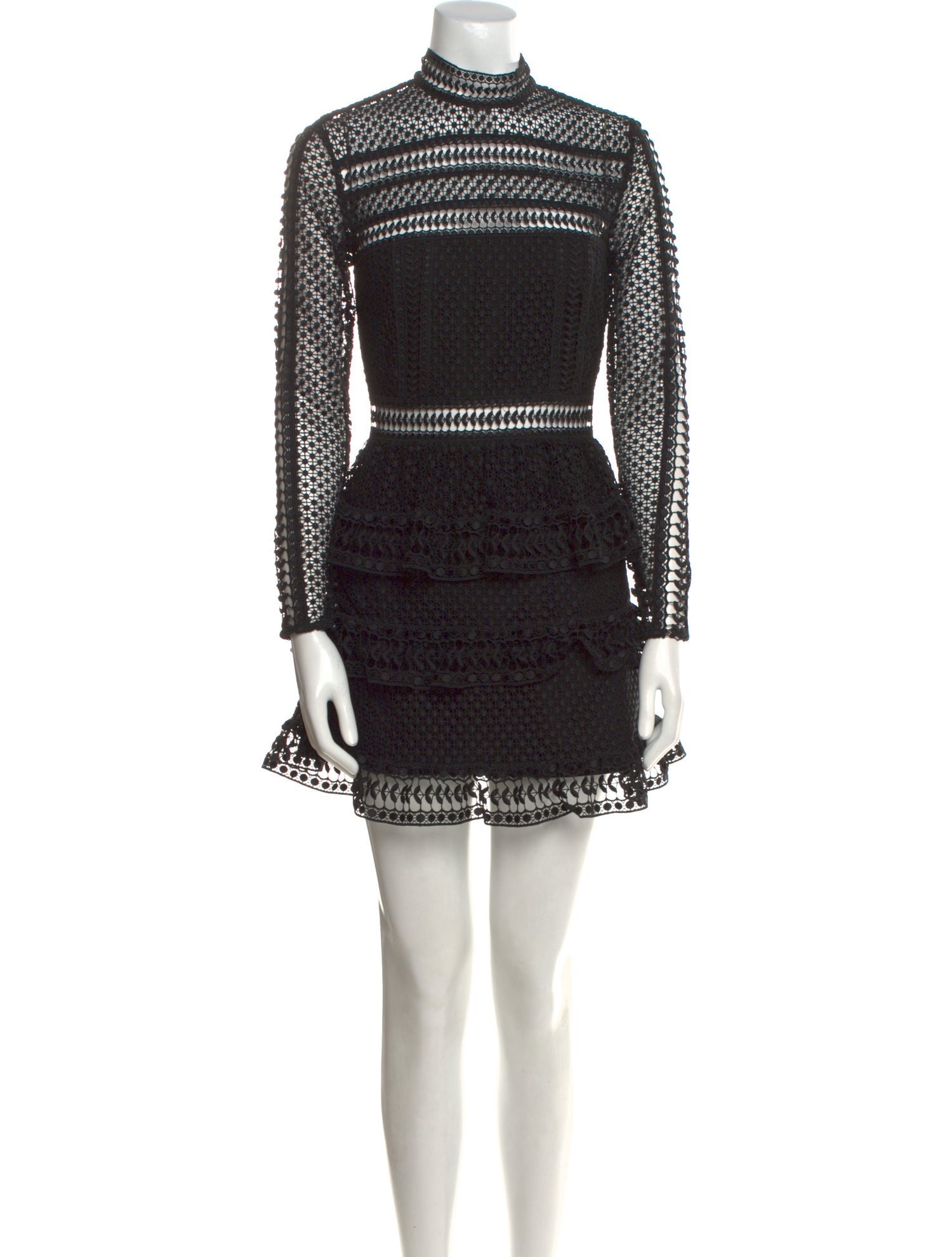 Self-Portrait Lace Pattern Mini Dress