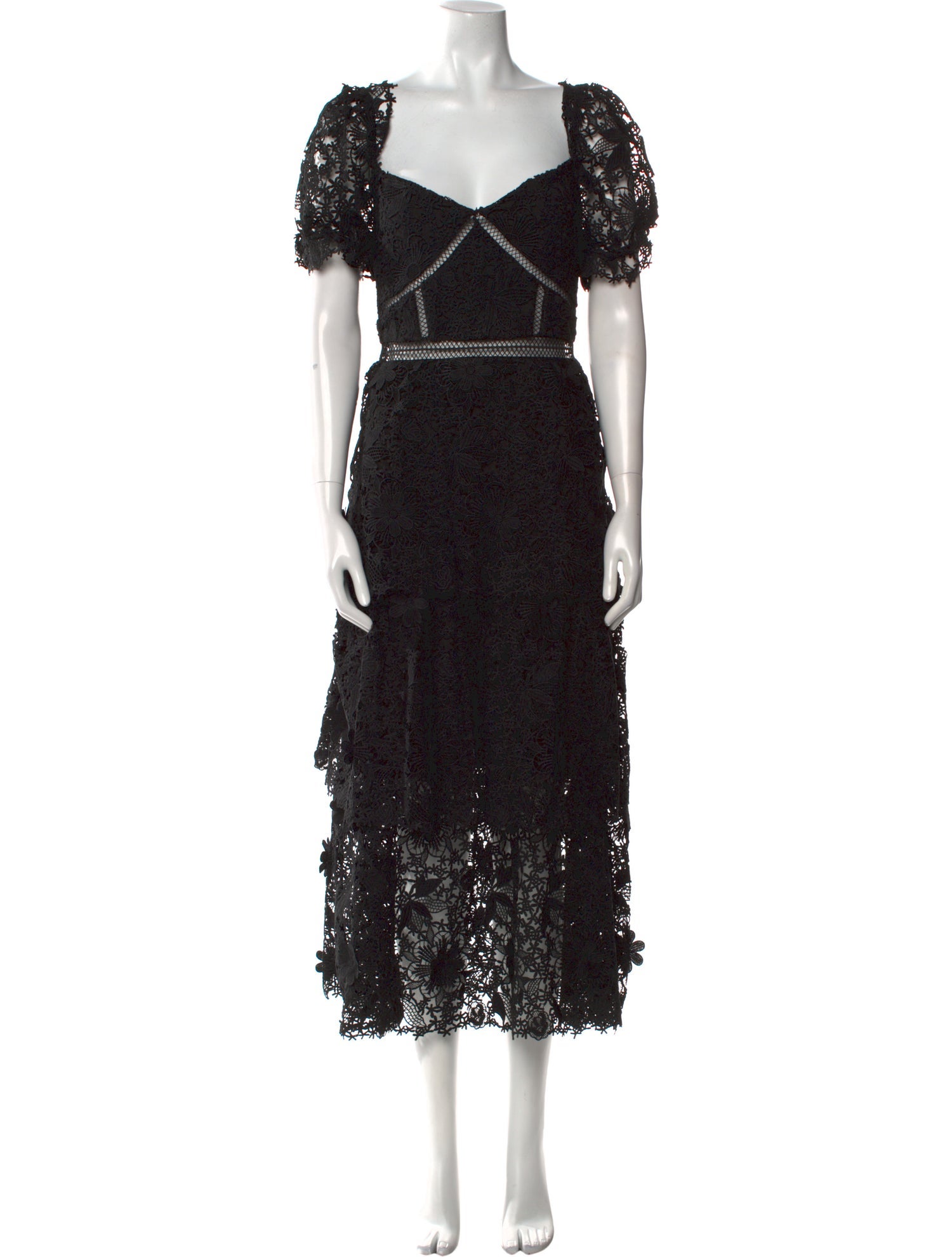 Self-Portrait Lace Pattern Long Dress