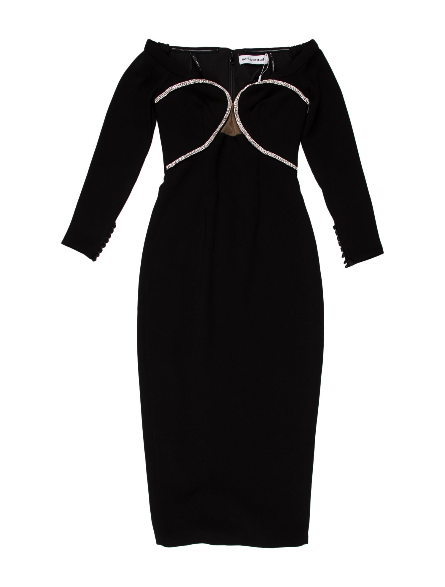 Self-Portrait Strapless Midi Length Dress