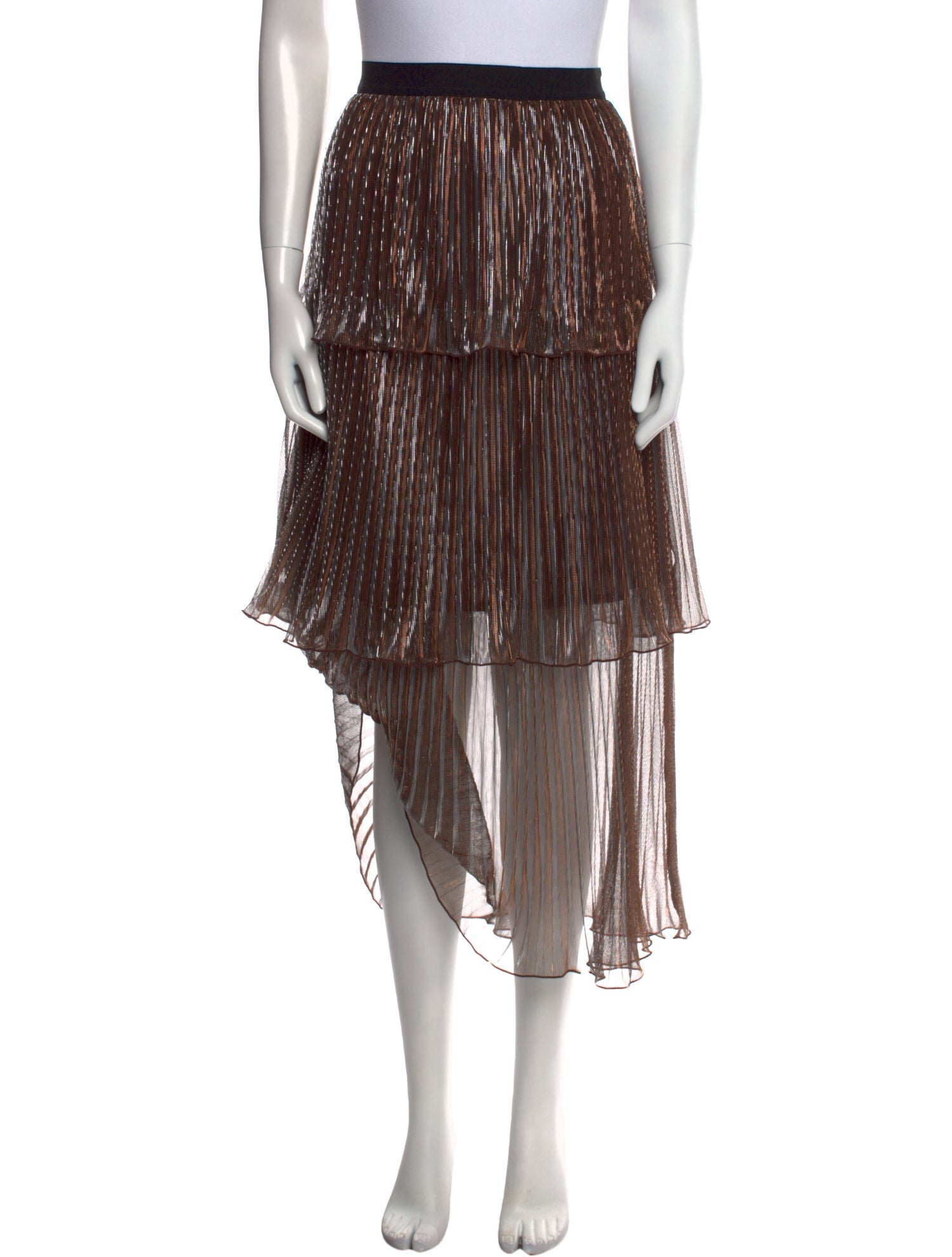 Self-Portrait Striped Midi Length Skirt