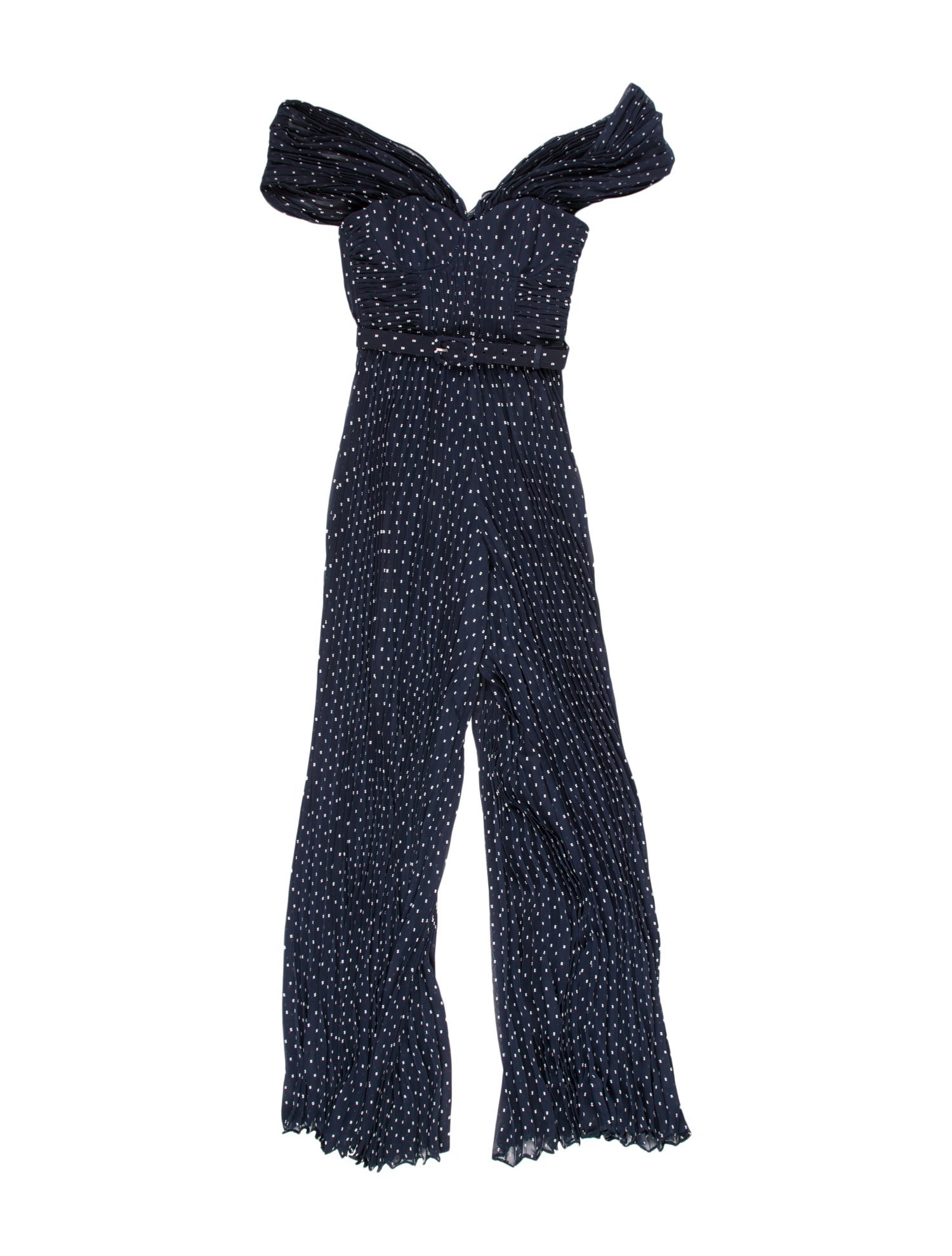 Self-Portrait Polka Dot Print V-Neck Jumpsuit
