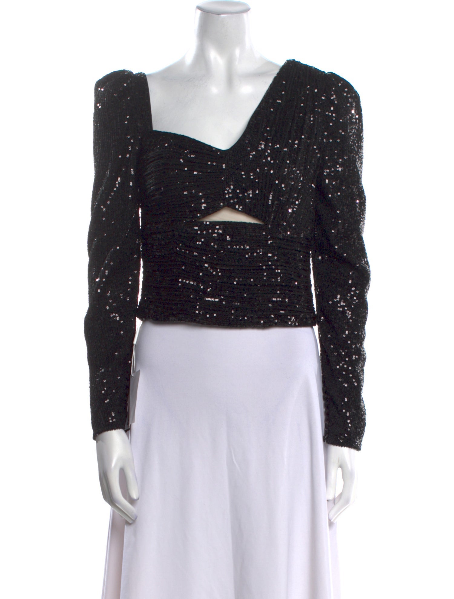 Self-Portrait Asymmetrical Long Sleeve Crop Top w/ Tags