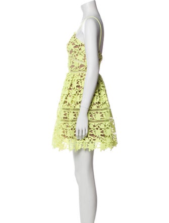 Self-Portrait Lace Pattern Mini Dress