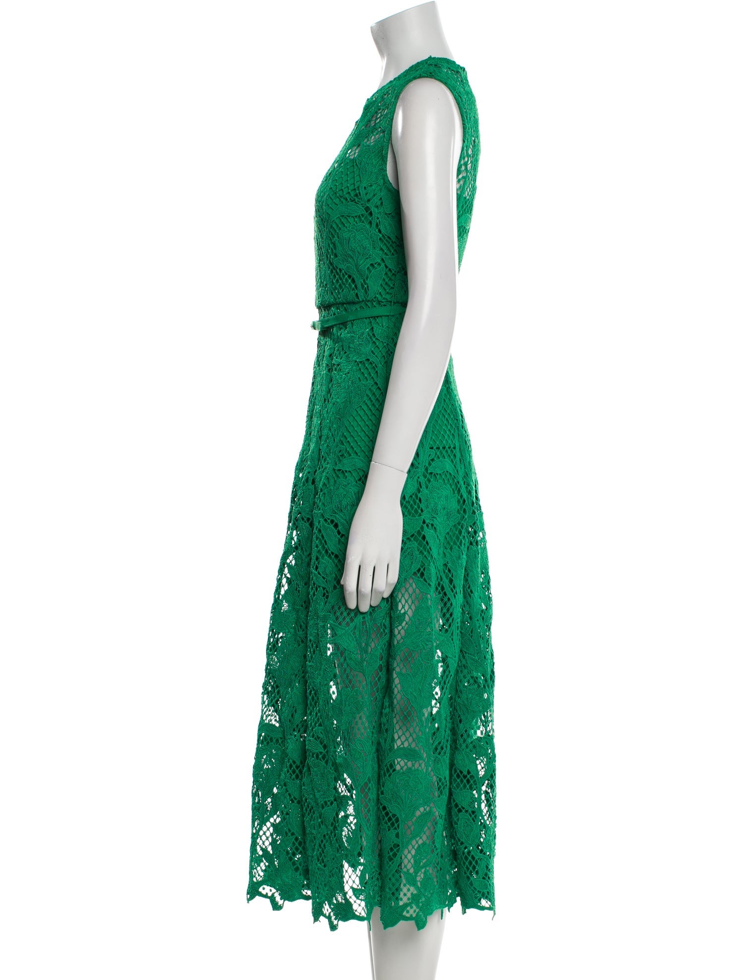 Self-Portrait Lace Pattern Midi Length Dress