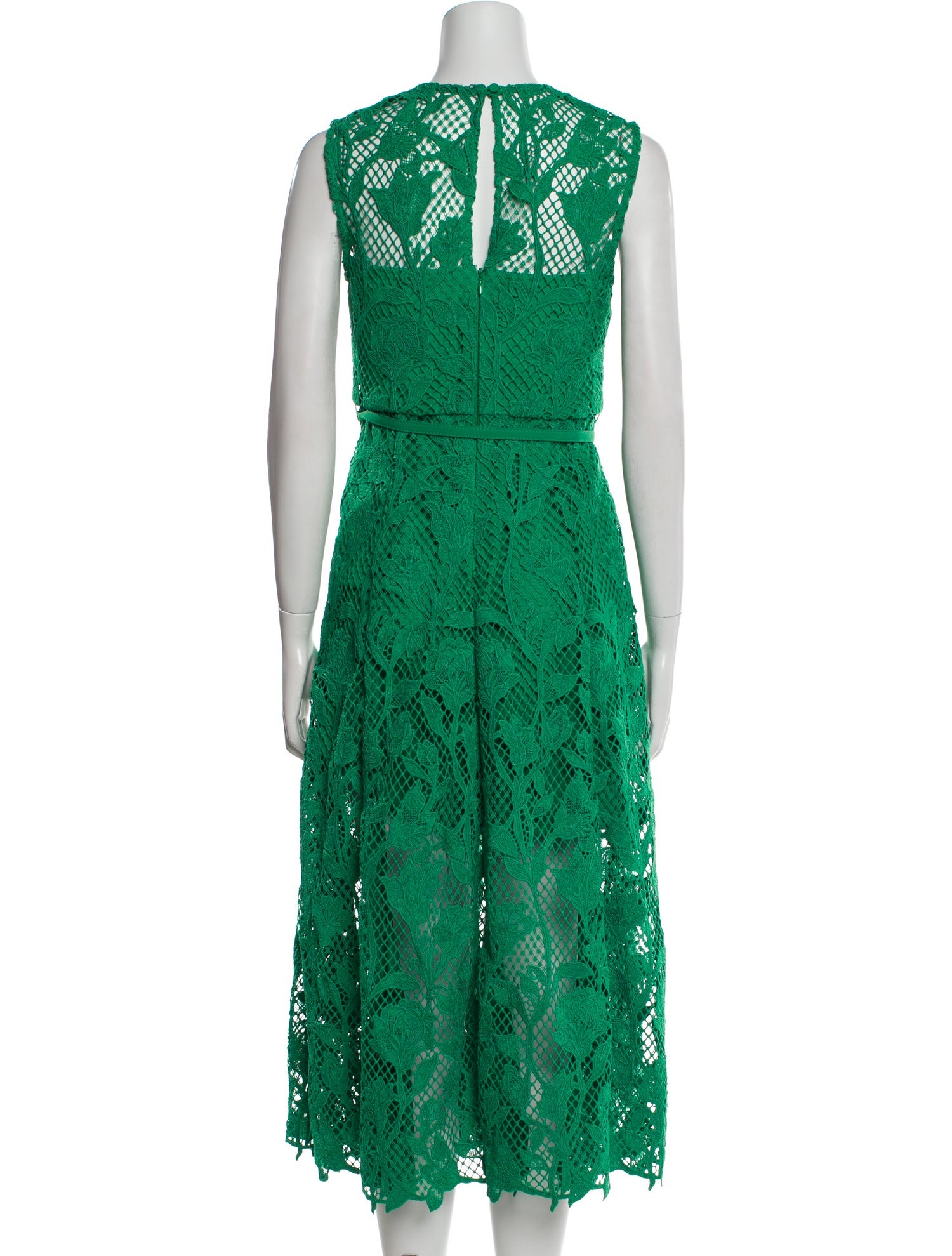 Self-Portrait Lace Pattern Midi Length Dress