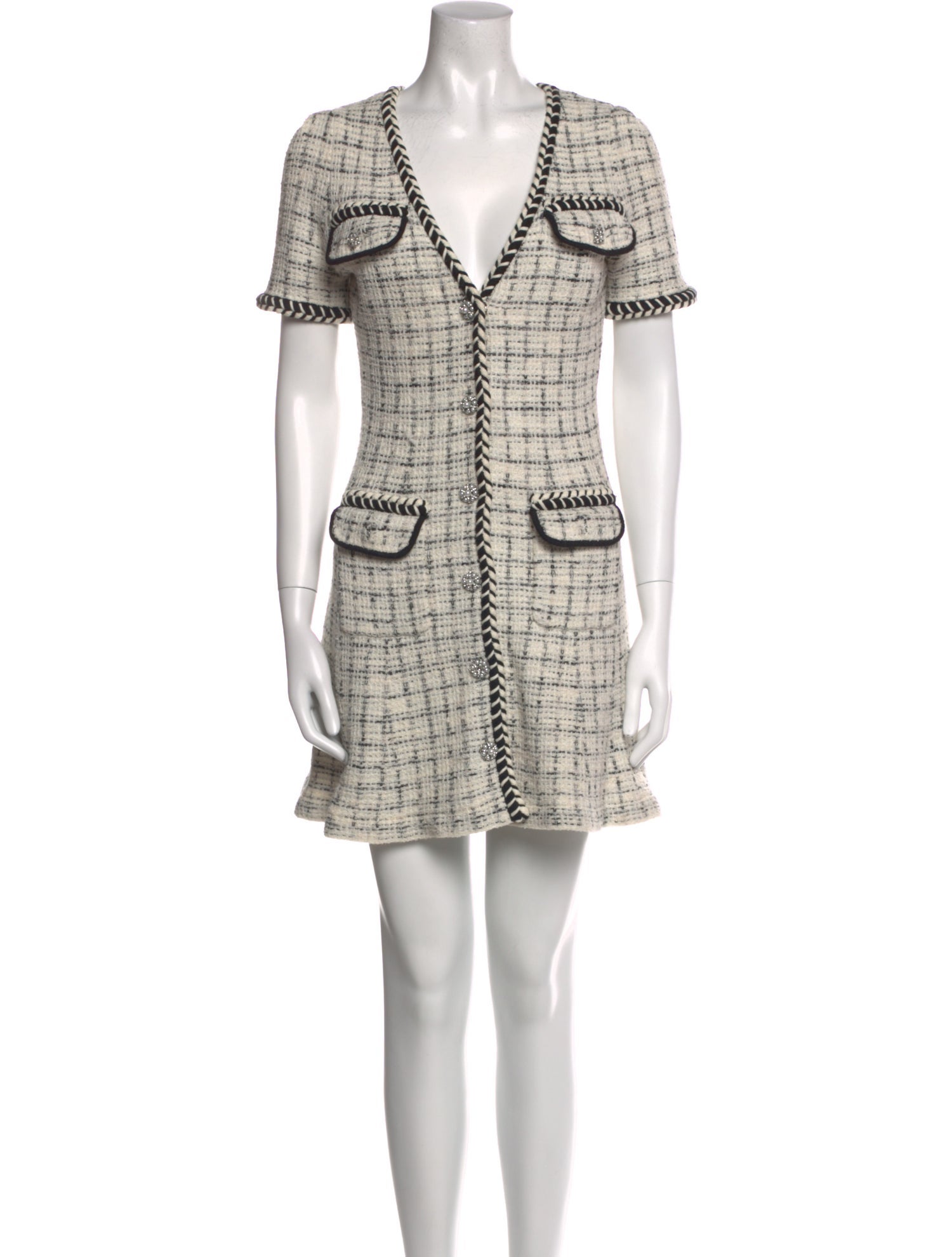 Self-Portrait Plaid Print Mini Dress