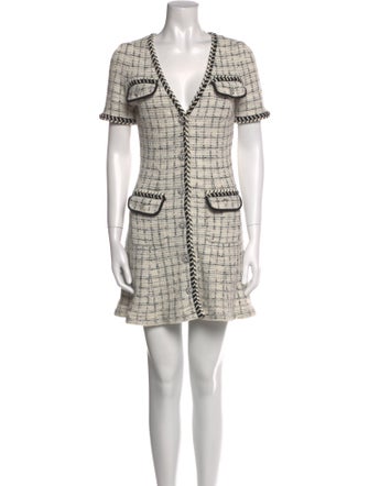 Self-Portrait Plaid Print Mini Dress