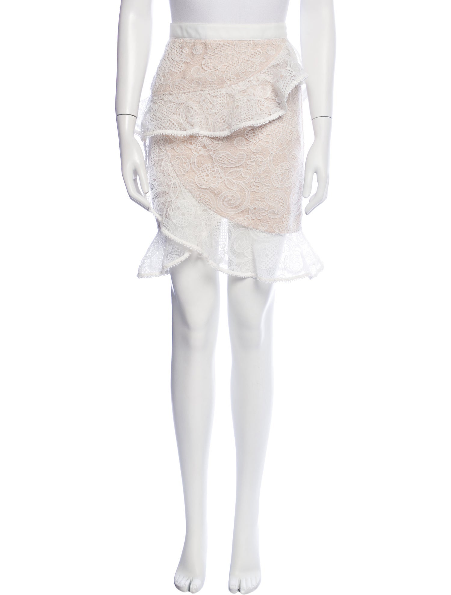 Self-Portrait Lace Pattern Knee-Length Skirt