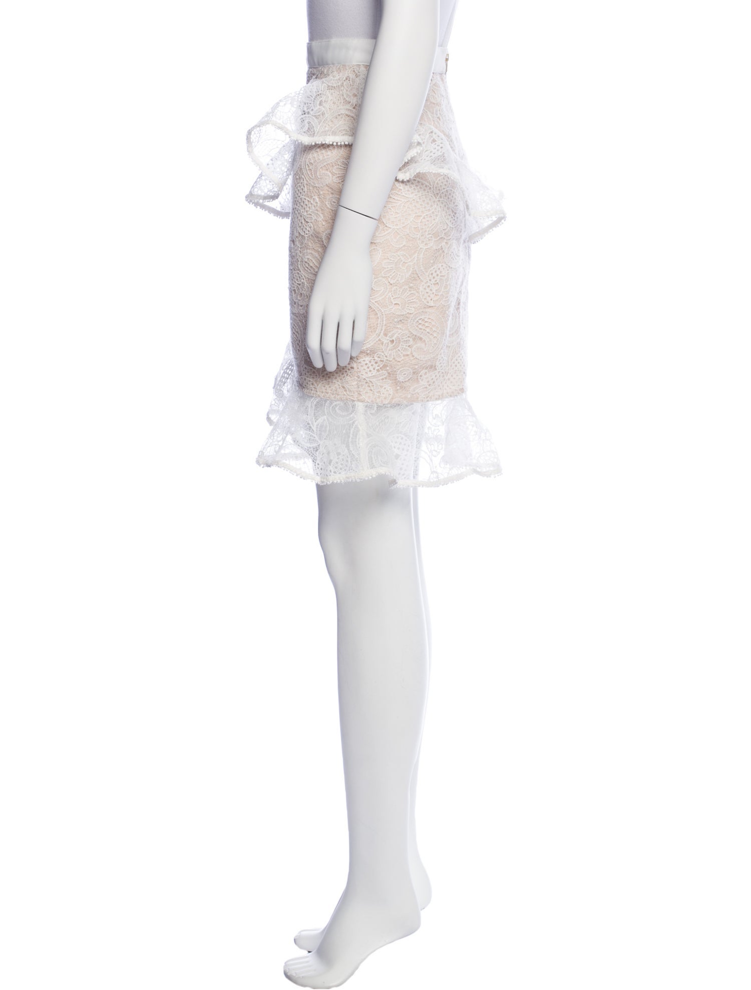 Self-Portrait Lace Pattern Knee-Length Skirt