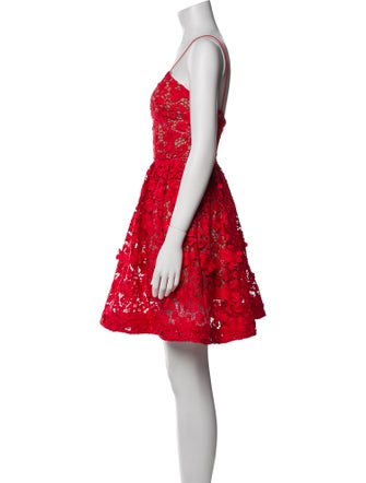 Self-Portrait Lace Pattern Mini Dress