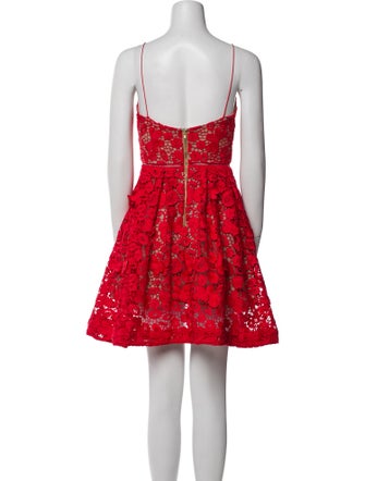 Self-Portrait Lace Pattern Mini Dress