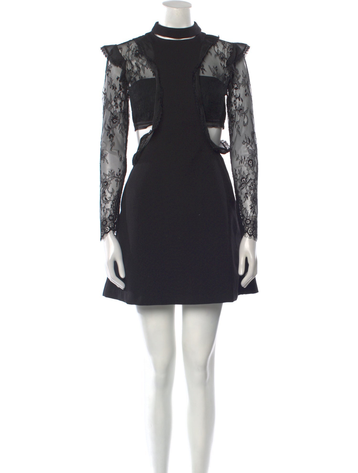 Self-Portrait Mock Neck Mini Dress