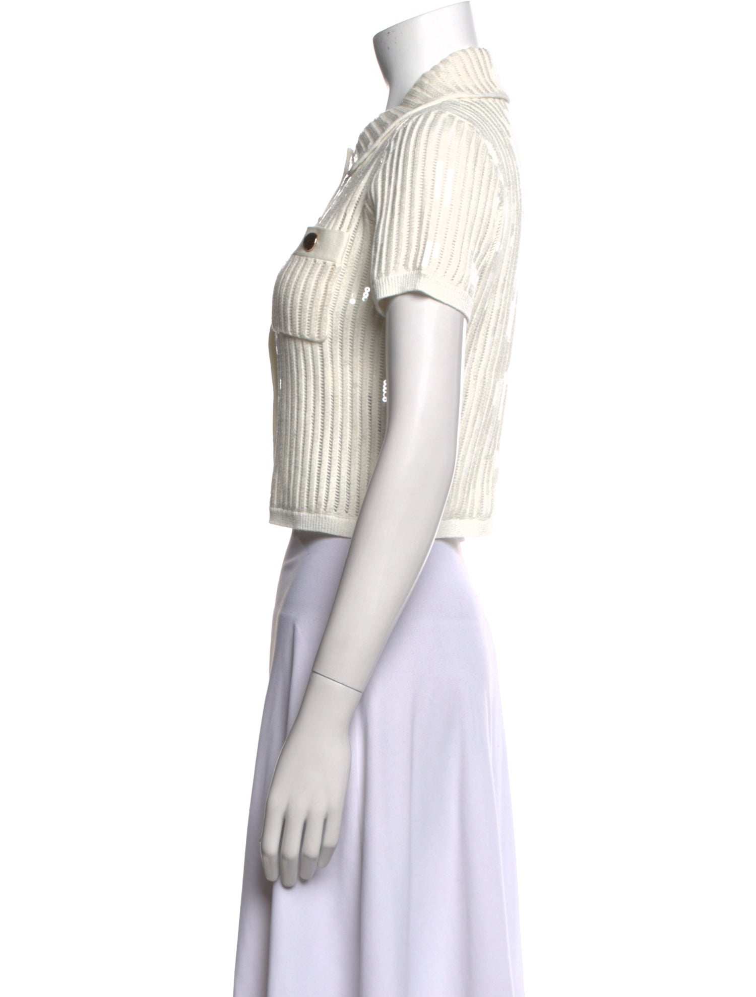 Self-Portrait Striped Short Sleeve Crop Top