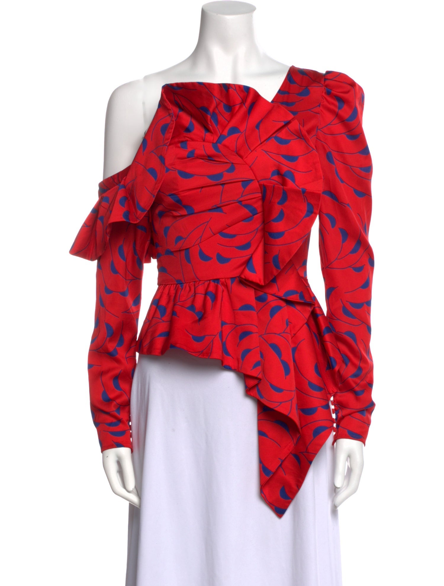 Self-Portrait Printed Off-The-Shoulder Crop Top