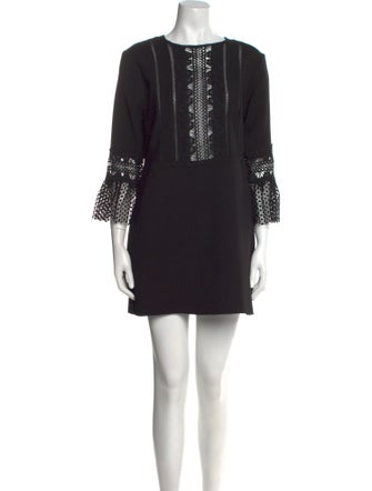 Self-Portrait Bateau Neckline Mini Dress