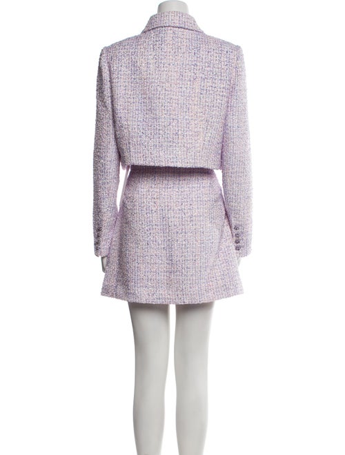 Self-Portrait Tweed Pattern Crystal Embellishments Skirt Suit