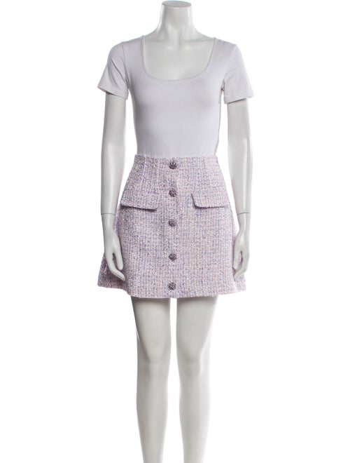 Self-Portrait Tweed Pattern Crystal Embellishments Skirt Suit