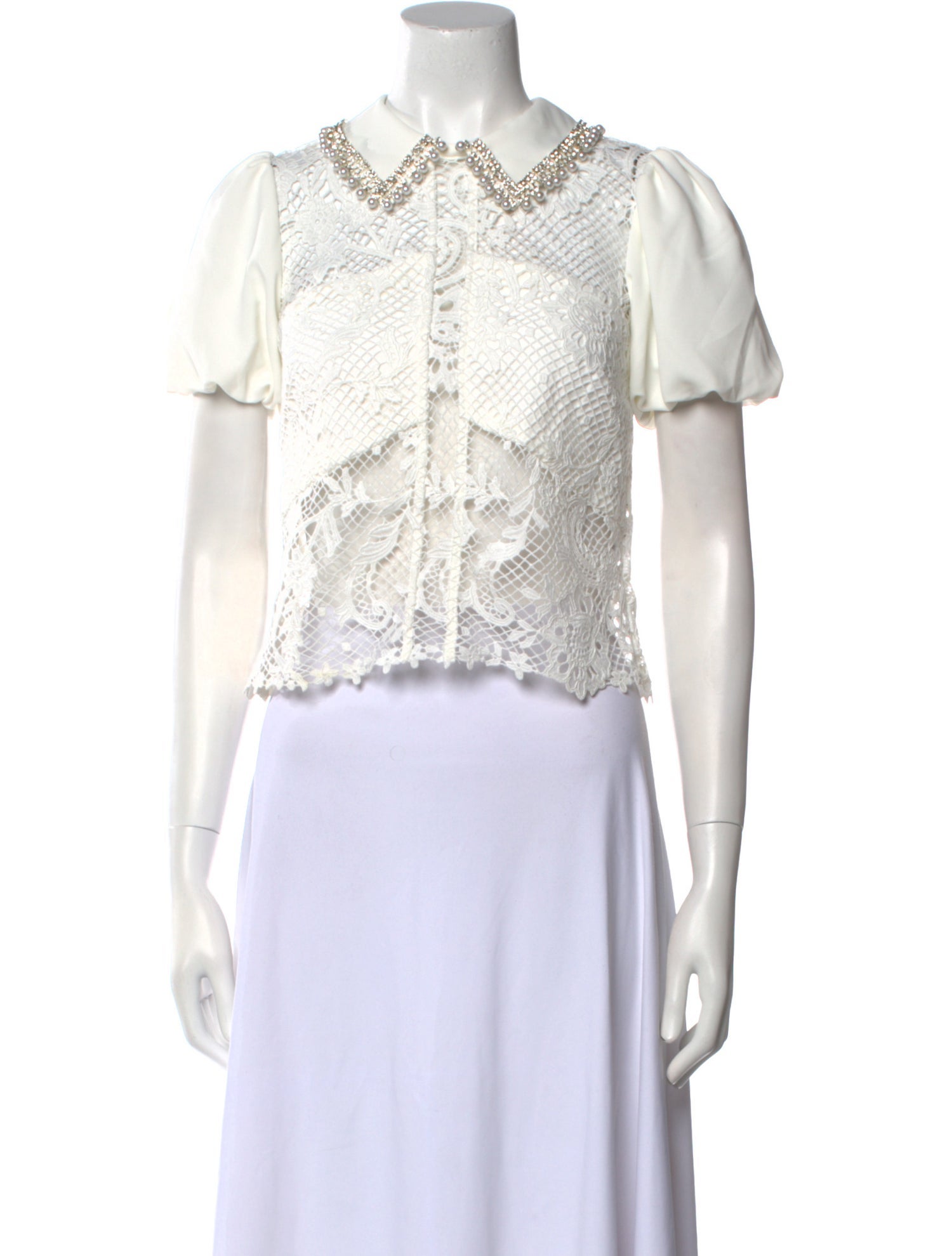 Self-Portrait Short Sleeve Crop Top w/ Tags