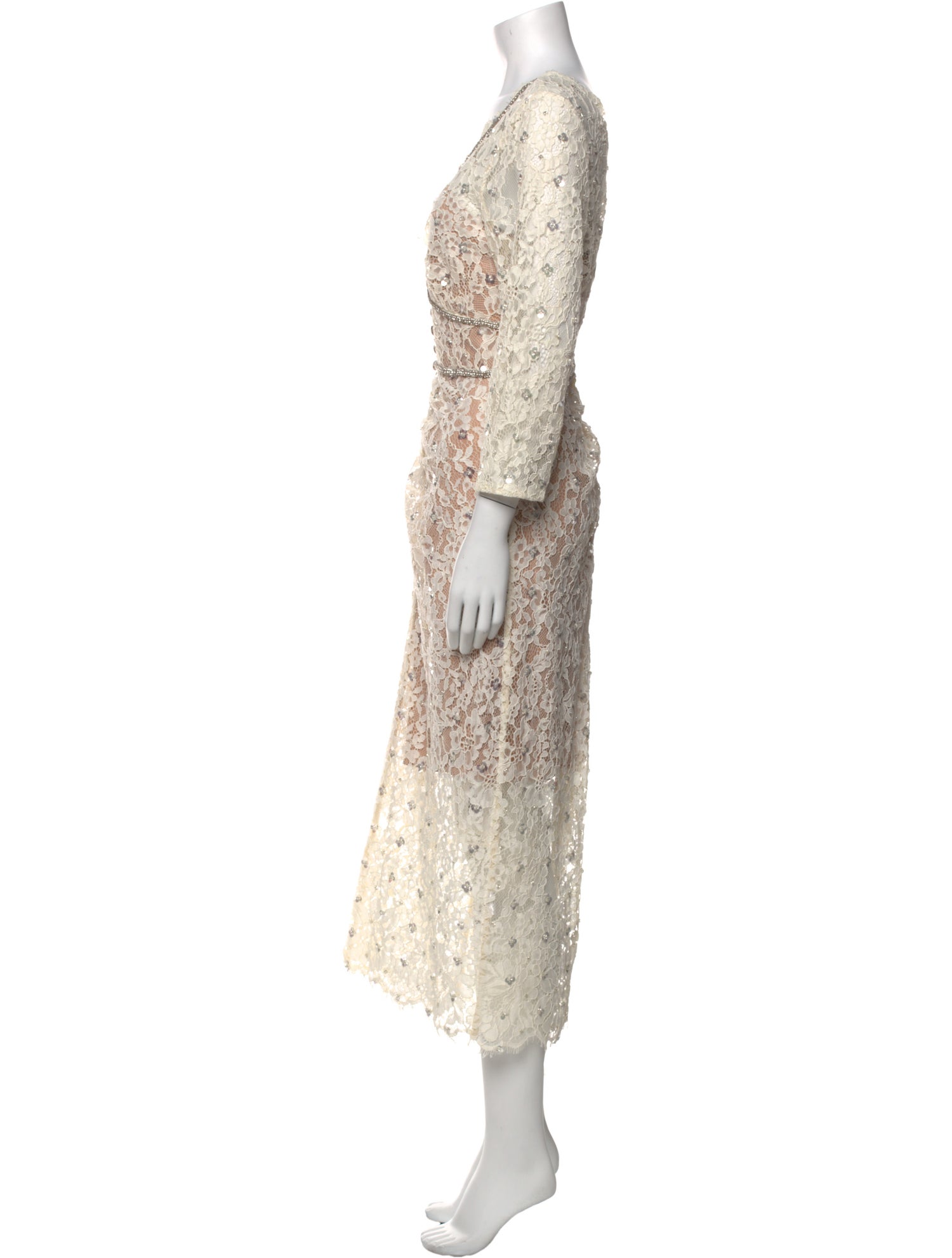 Self-Portrait Lace Pattern Long Dress