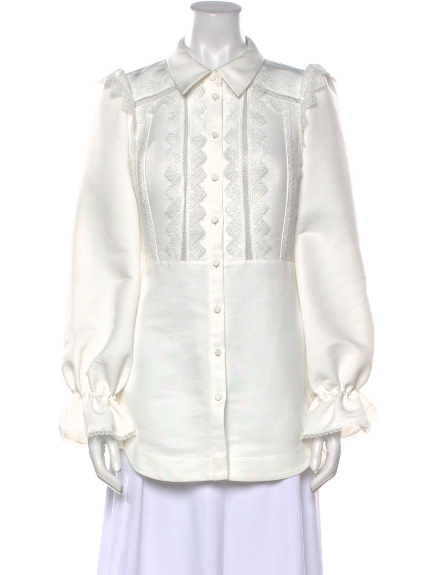 Self-Portrait Long Sleeve Button-Up Top