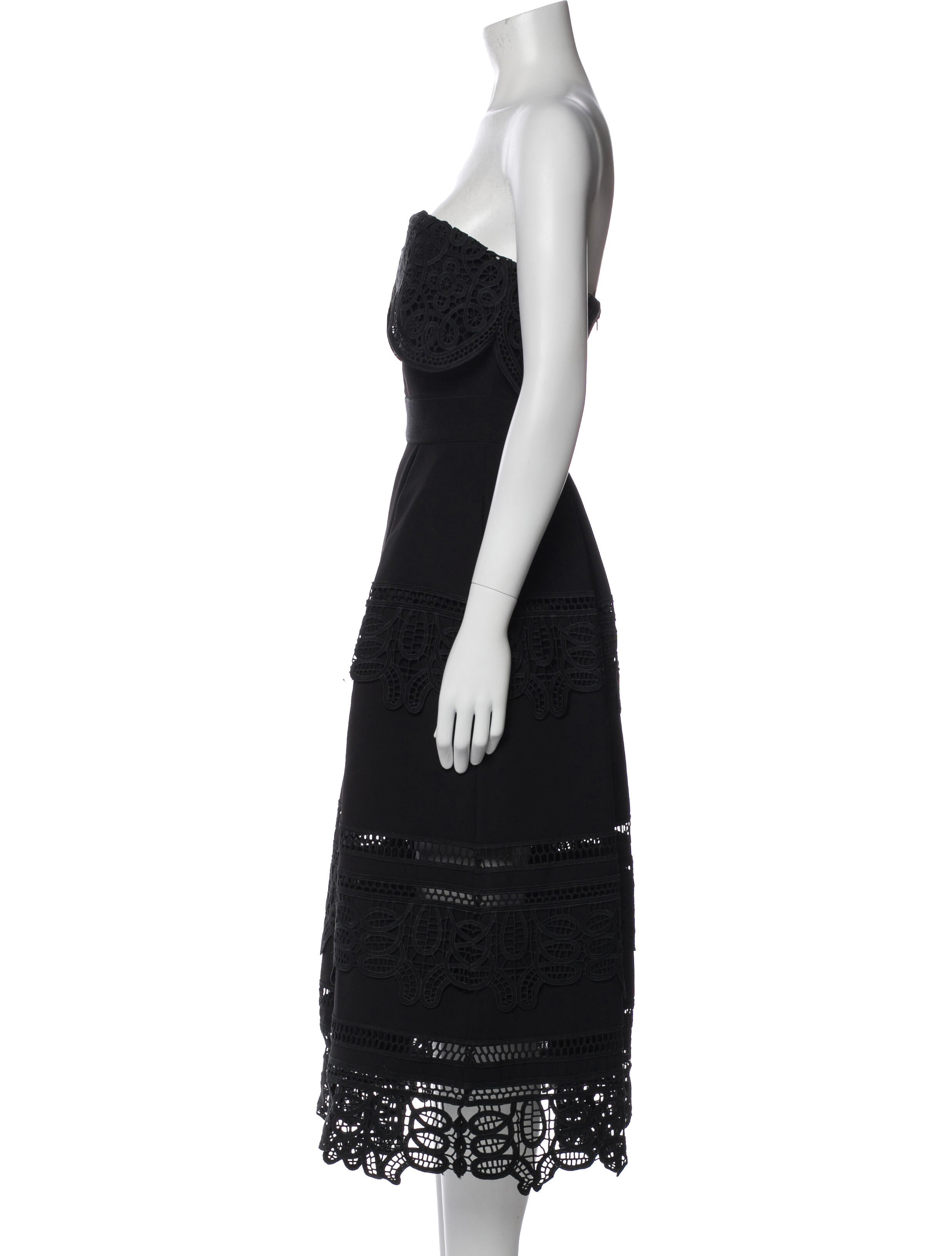 Self-Portrait Strapless Knee-Length Dress