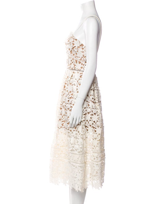 Self-Portrait Lace Pattern Midi Length Dress
