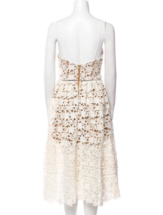Self-Portrait Lace Pattern Midi Length Dress