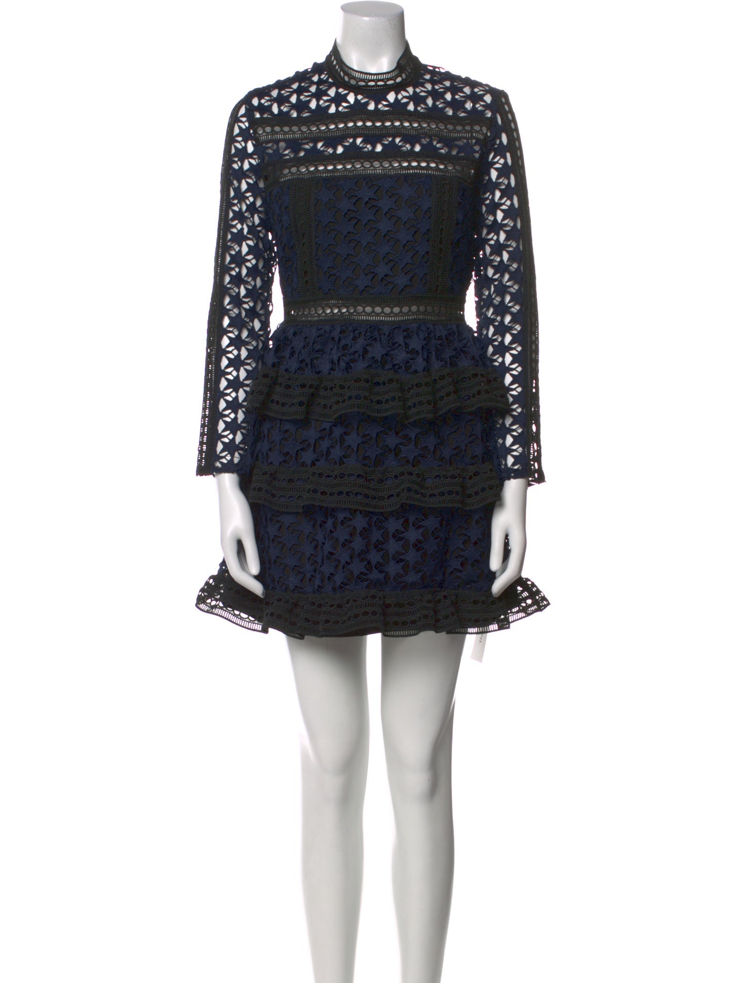 Self-Portrait Lace Pattern Mini Dress