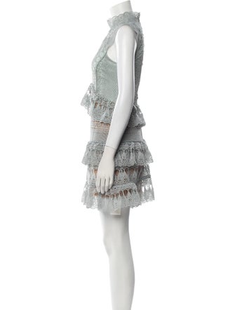 Self-Portrait Lace Pattern Mini Dress