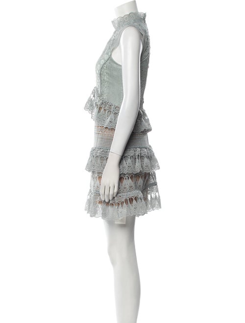 Self-Portrait Lace Pattern Mini Dress