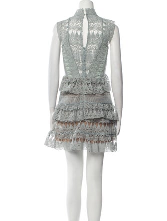 Self-Portrait Lace Pattern Mini Dress