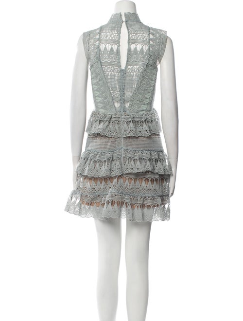 Self-Portrait Lace Pattern Mini Dress