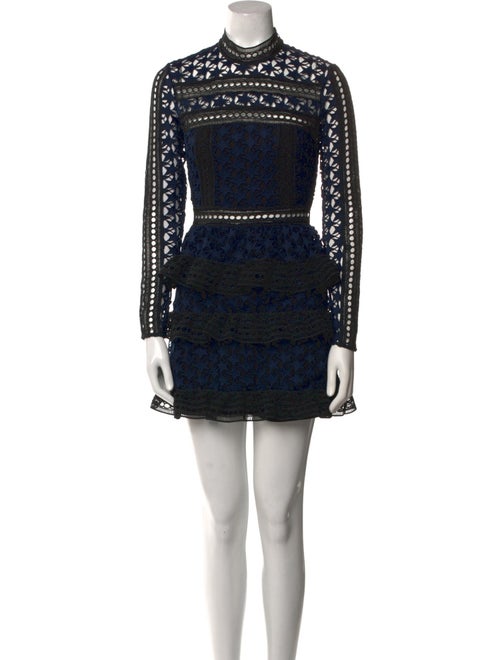 Self-Portrait Lace Pattern Mini Dress