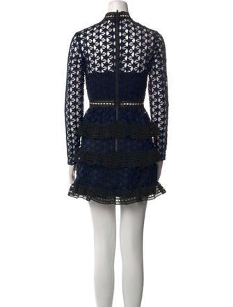 Self-Portrait Lace Pattern Mini Dress