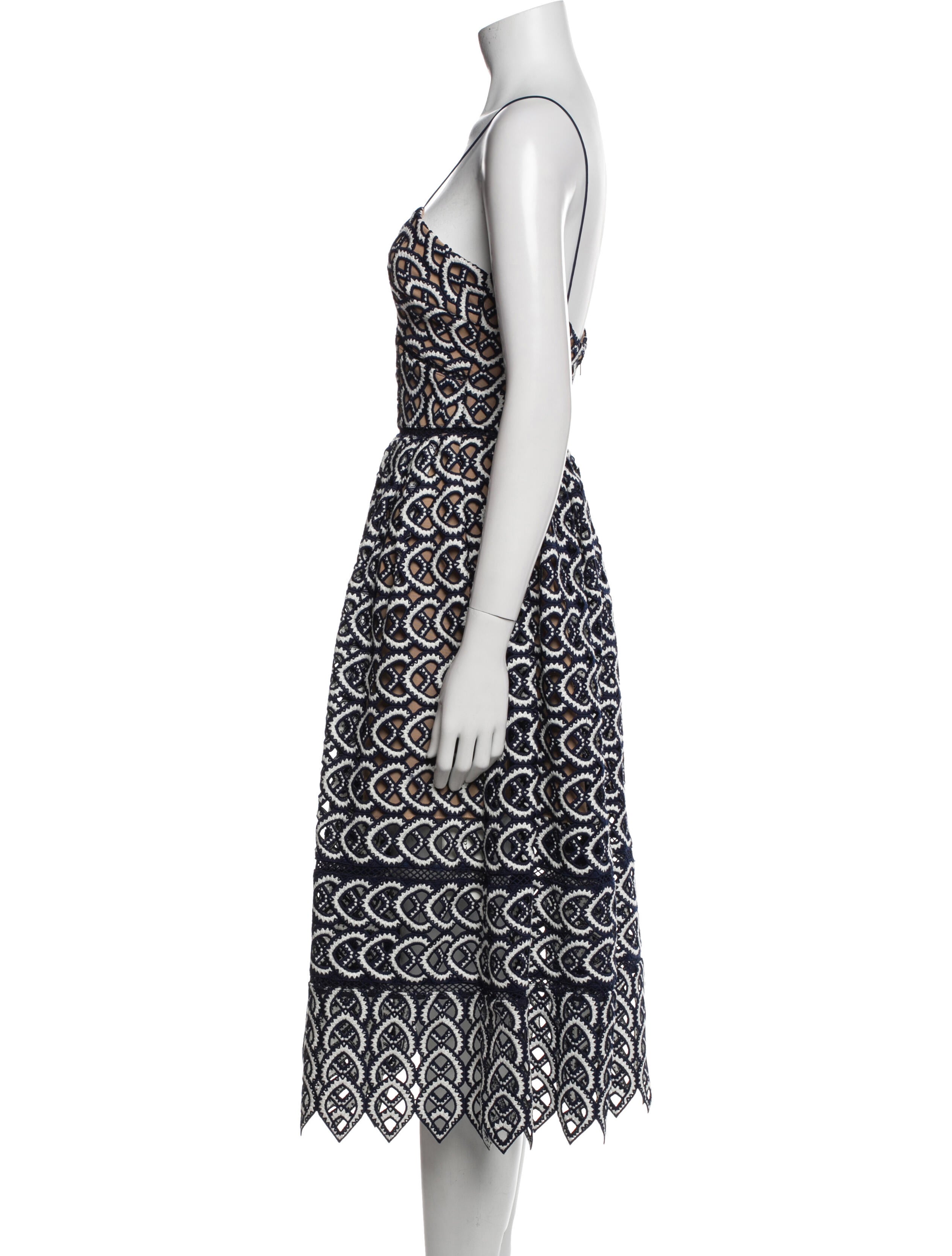 Self-Portrait Printed Knee-Length Dress w/ Tags