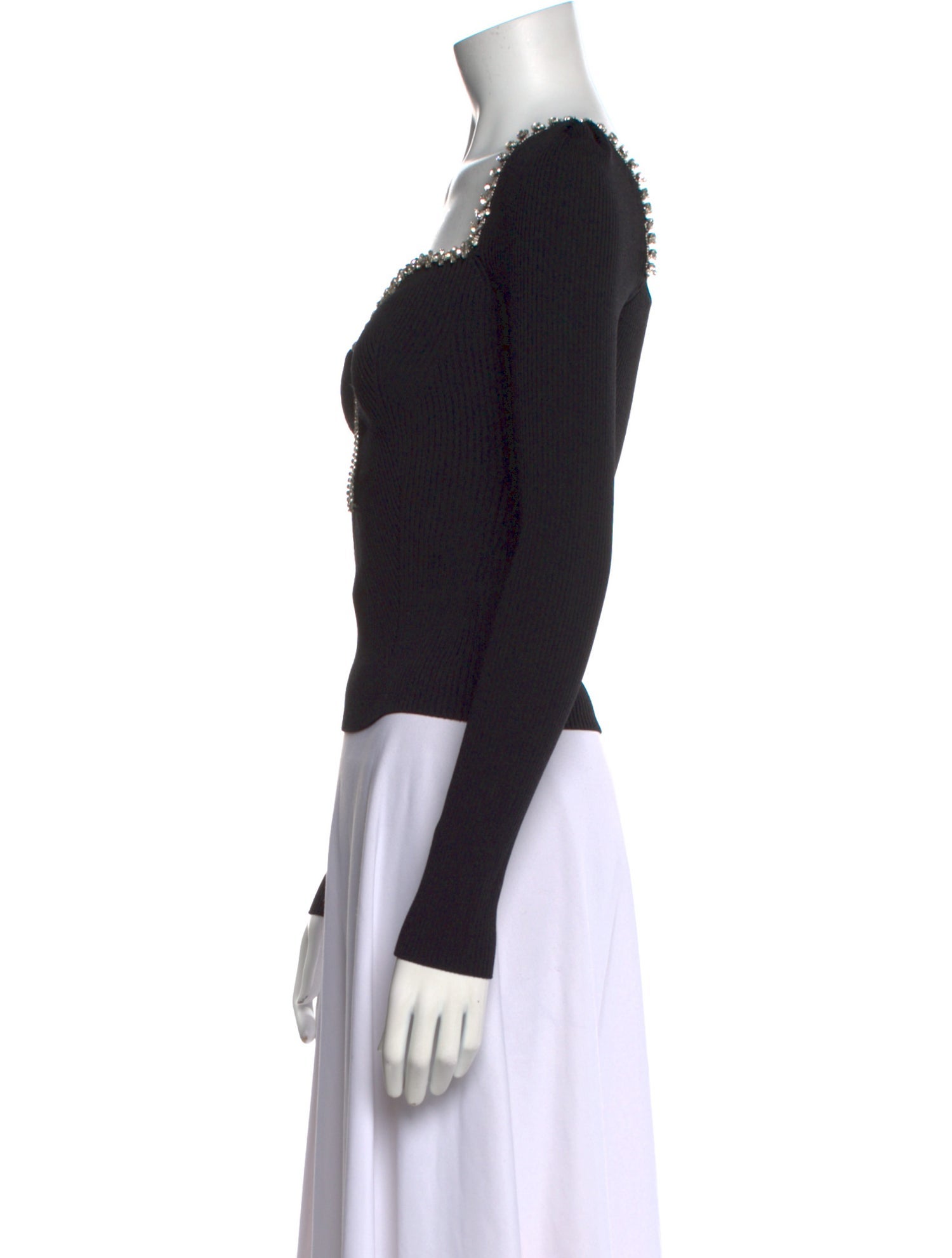 Self-Portrait Square Neckline Long Sleeve Bodysuit