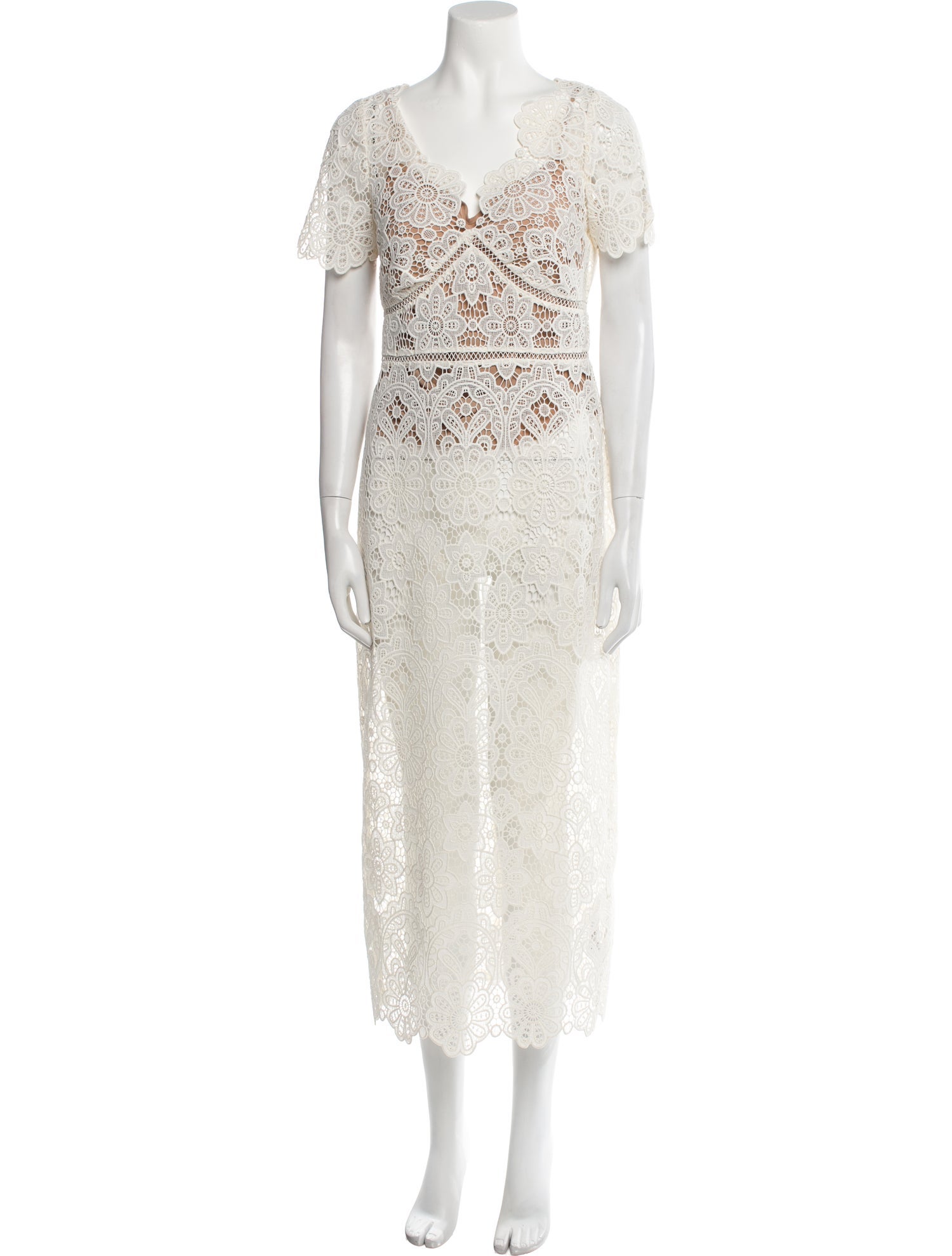 Self-Portrait Lace Pattern Long Dress