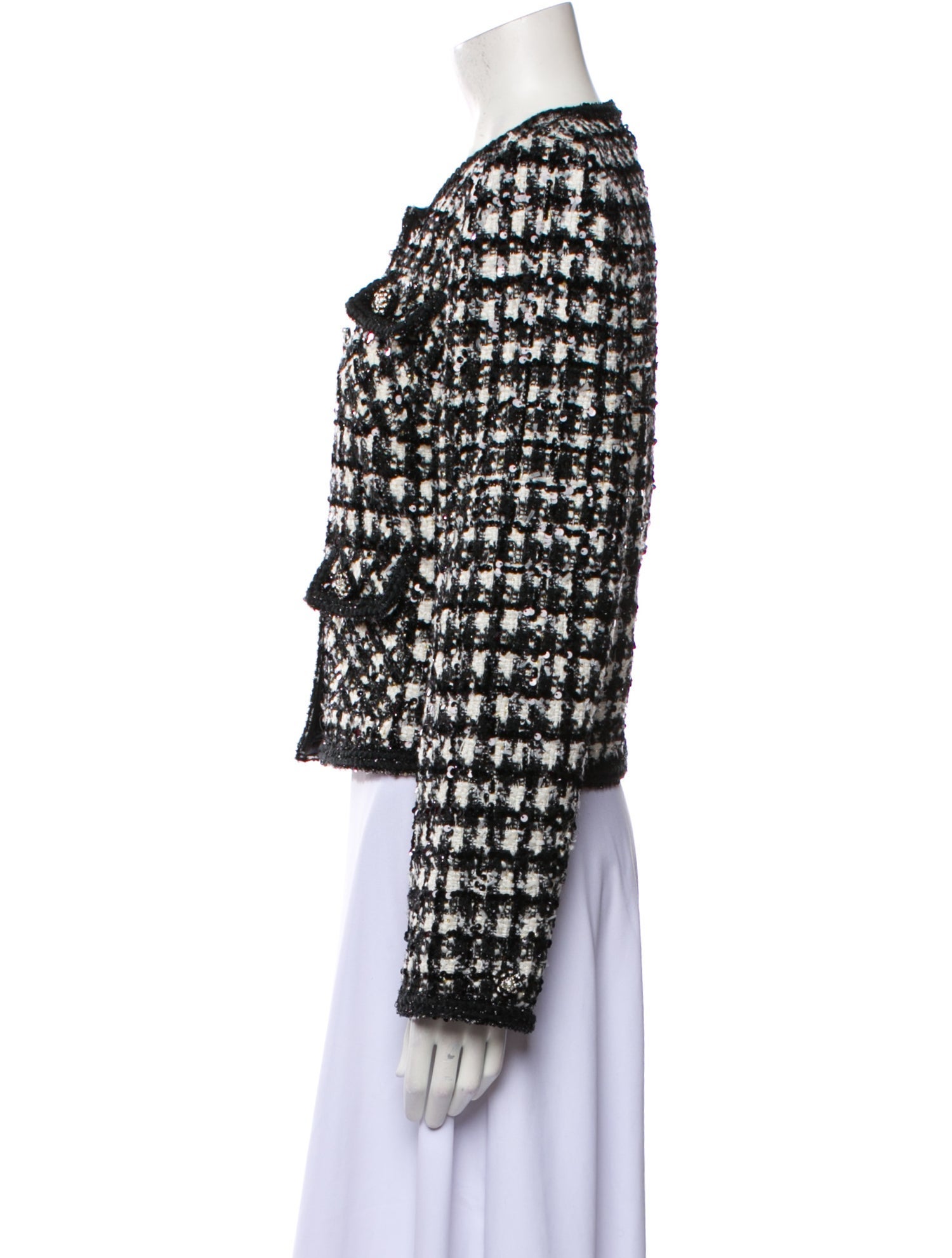Self-Portrait Tweed Tweed Pattern Jacket