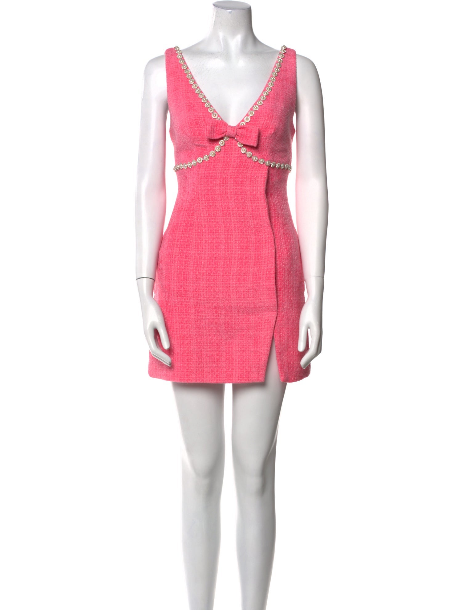 Self-Portrait V-Neck Mini Dress