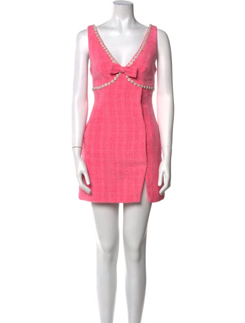 Self-Portrait V-Neck Mini Dress