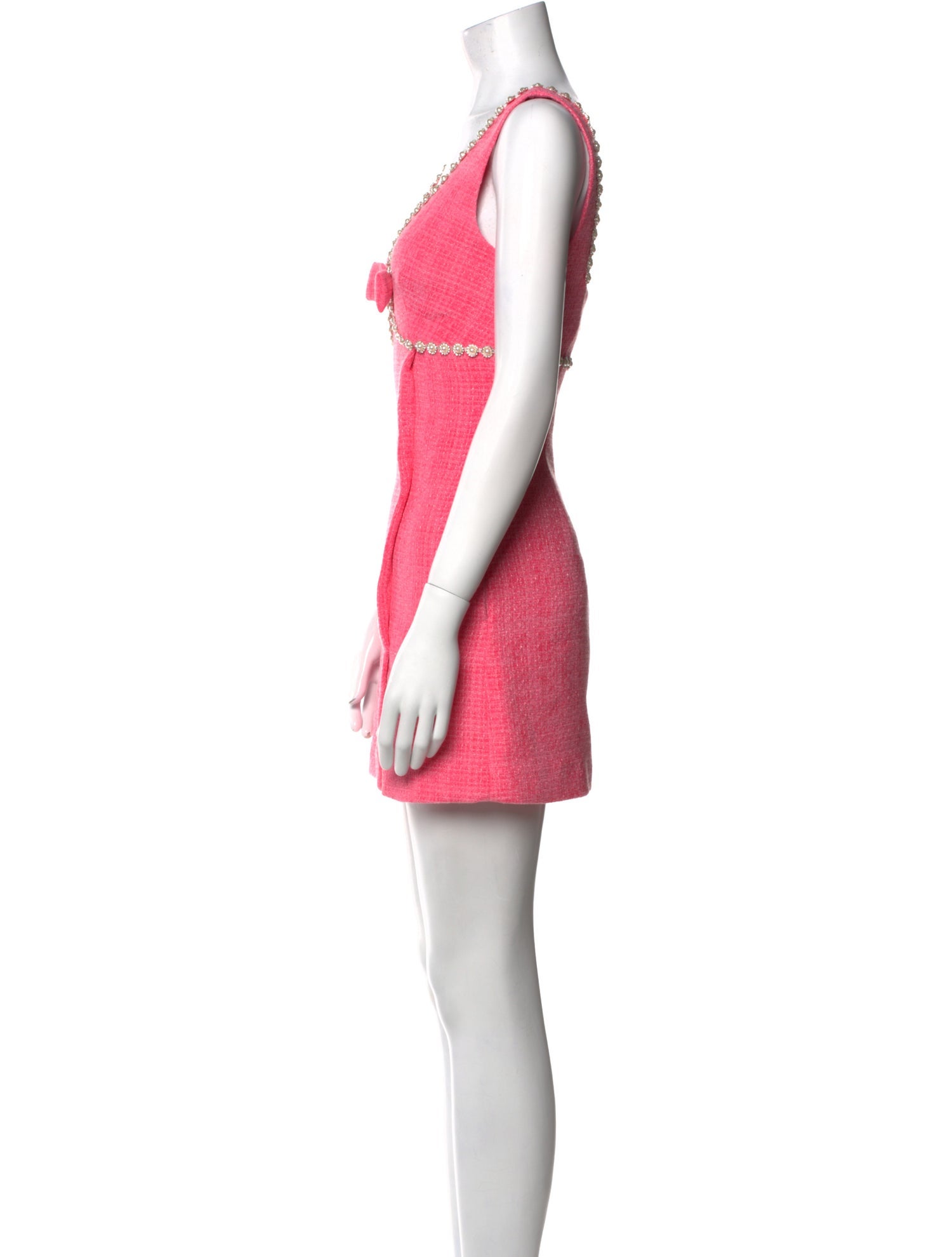 Self-Portrait V-Neck Mini Dress