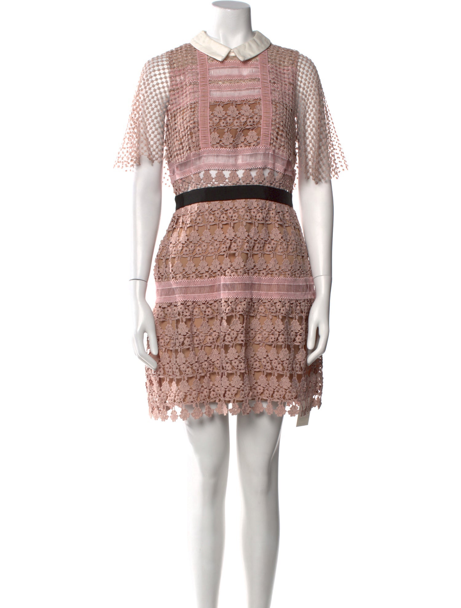 Self-Portrait Lace Pattern Mini Dress