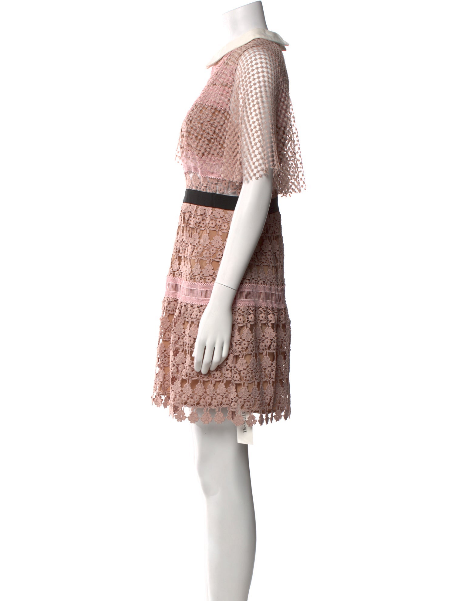 Self-Portrait Lace Pattern Mini Dress