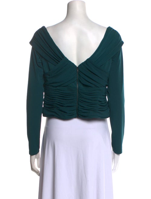 Self-Portrait V-Neck Long Sleeve Crop Top