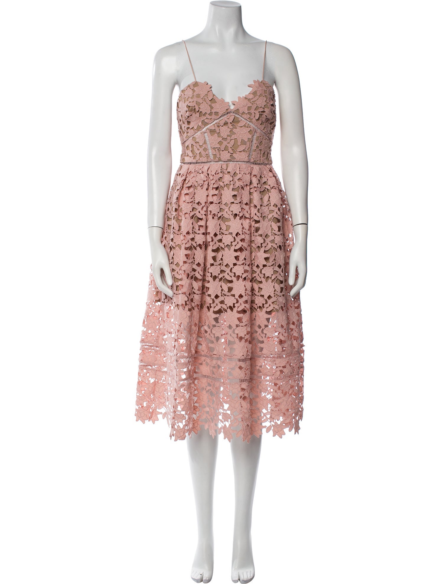 Self-Portrait Strapless Midi Length Dress