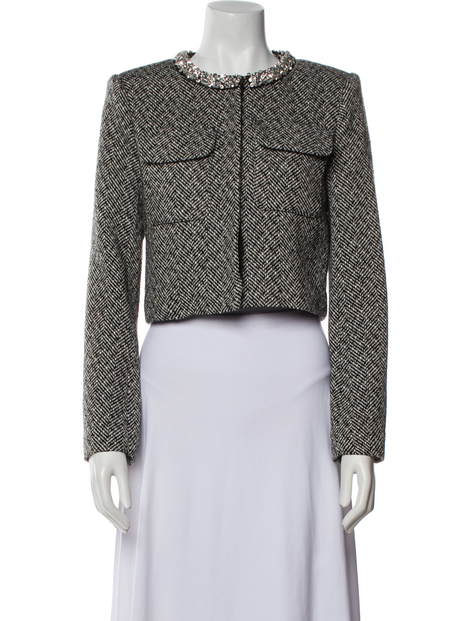 Self-Portrait Tweed Pattern Evening Jacket