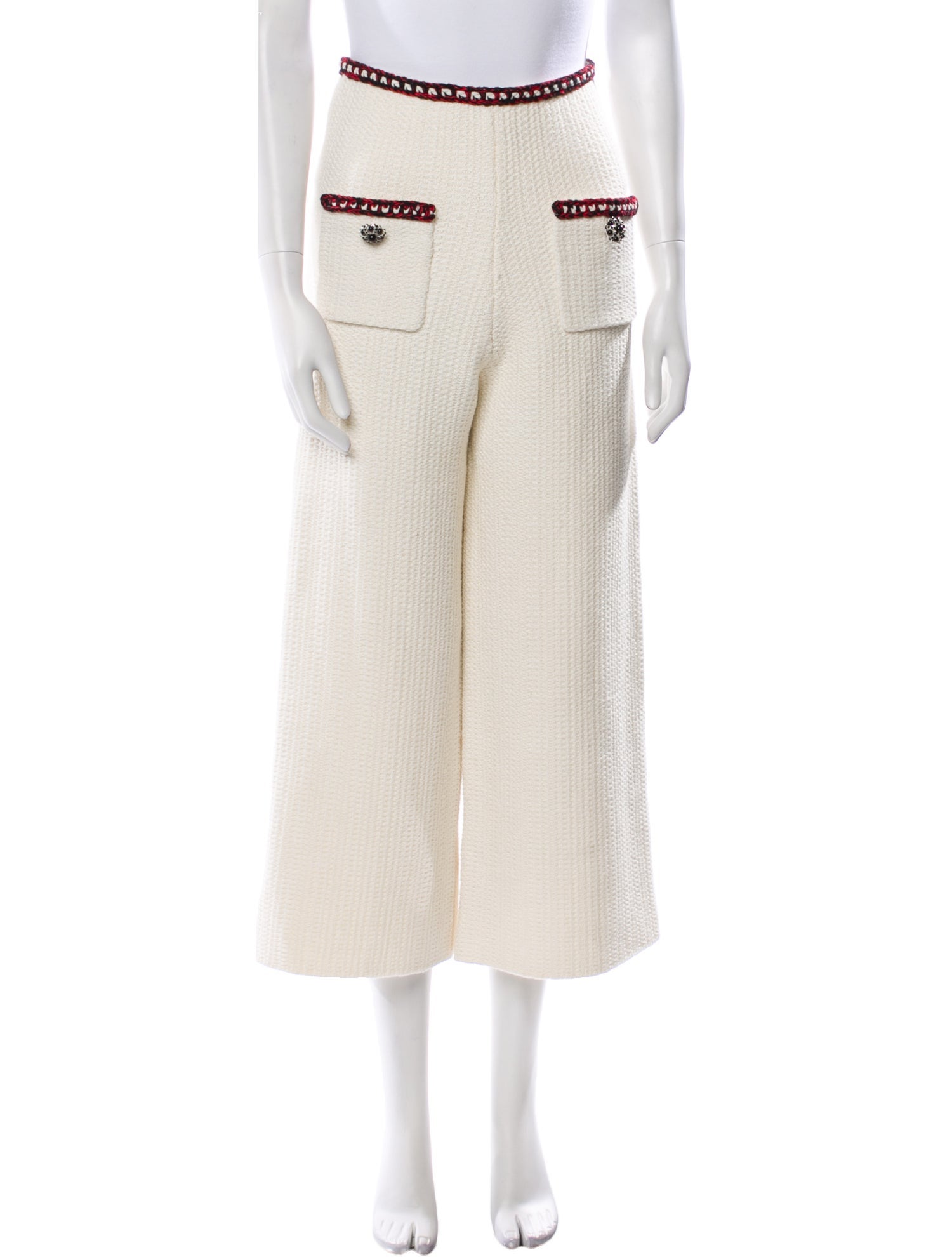 Self-Portrait Printed Wide Leg Pants